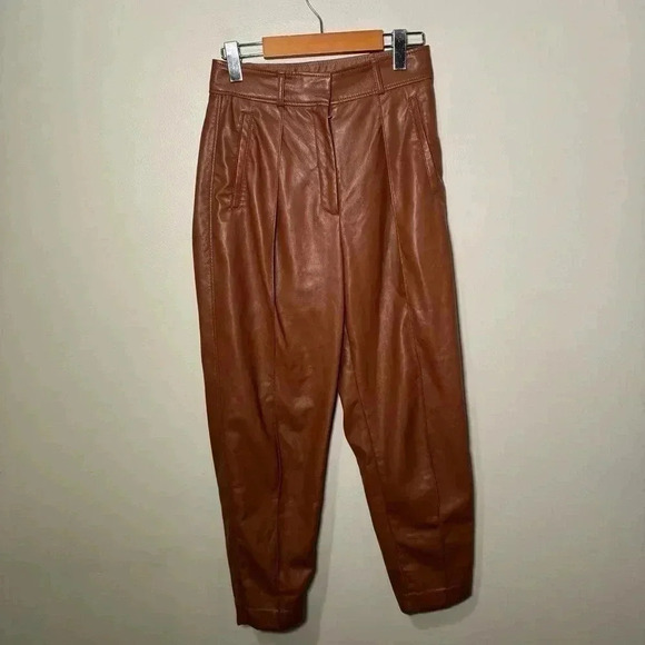 Babaton faux leather trouser pant 4 - Picture 2 of 6